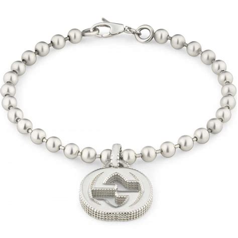 gucci leather ankle bracelet|Gucci silver bead bracelet.